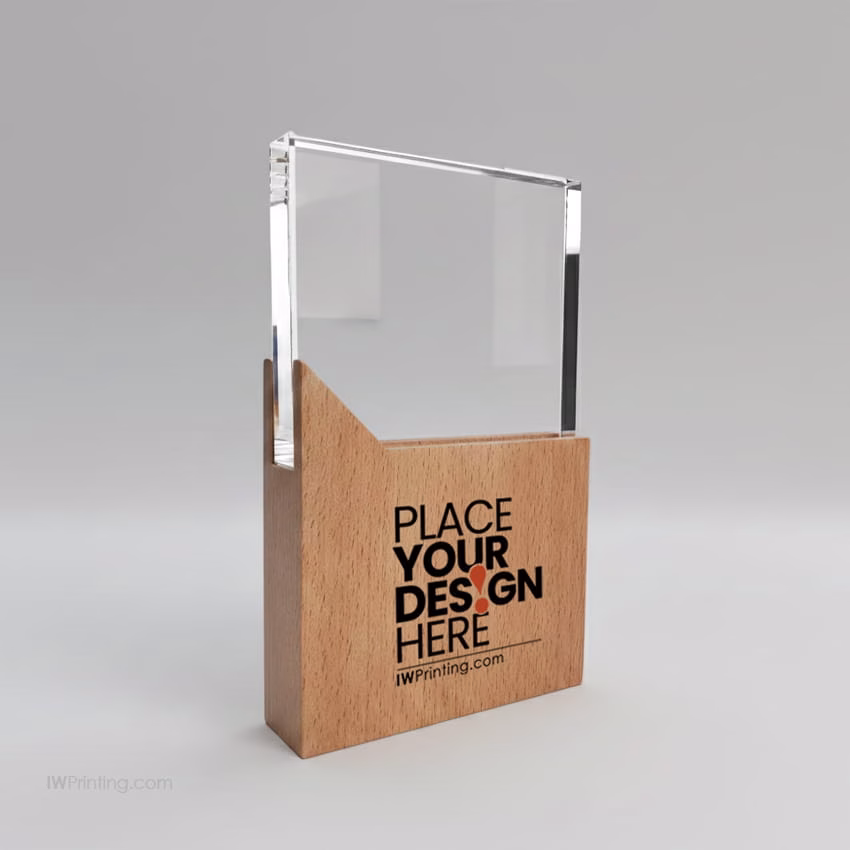 Wood and Crystal Awards with Box in Dubai _IW_Printing