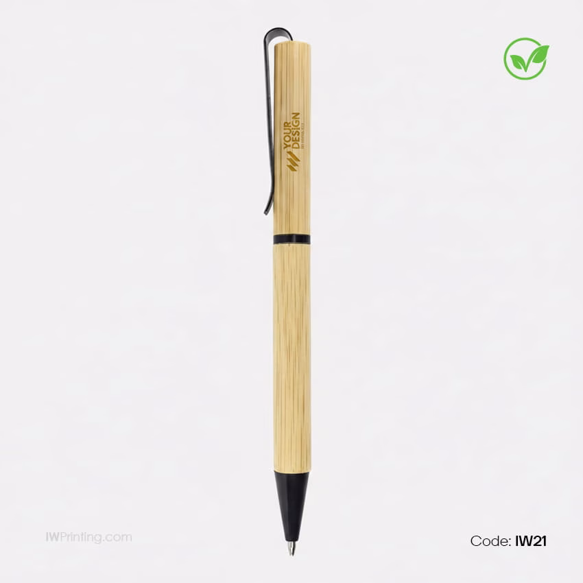 Bamboo Ball Pens, Twist Action _Promotional Pen Printing in UAE _IWPrinting.com