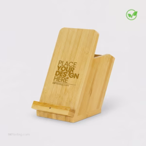 Bamboo Pen Holder with Fast Wireless Charger IWPrinting.com