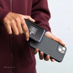 3-in-1 Magnetic Wireless Charger Card Holder - Black