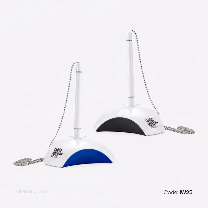 Counter Pen with Base Holder and Secured Chain _ IWPrinting _ Pen Printing in Dubai