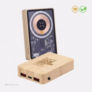 Magnetic Bamboo Fast Wireless Powerbank  15W