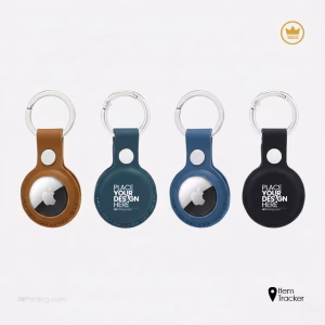 PU Keychain with Tracker Tag pocket IWPrinting