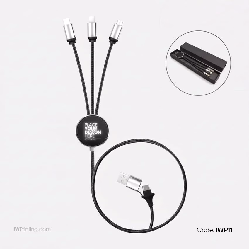 Multi Charging long cable with Light Up Logo _ IW_Printing_ Corporate Gifts Printing