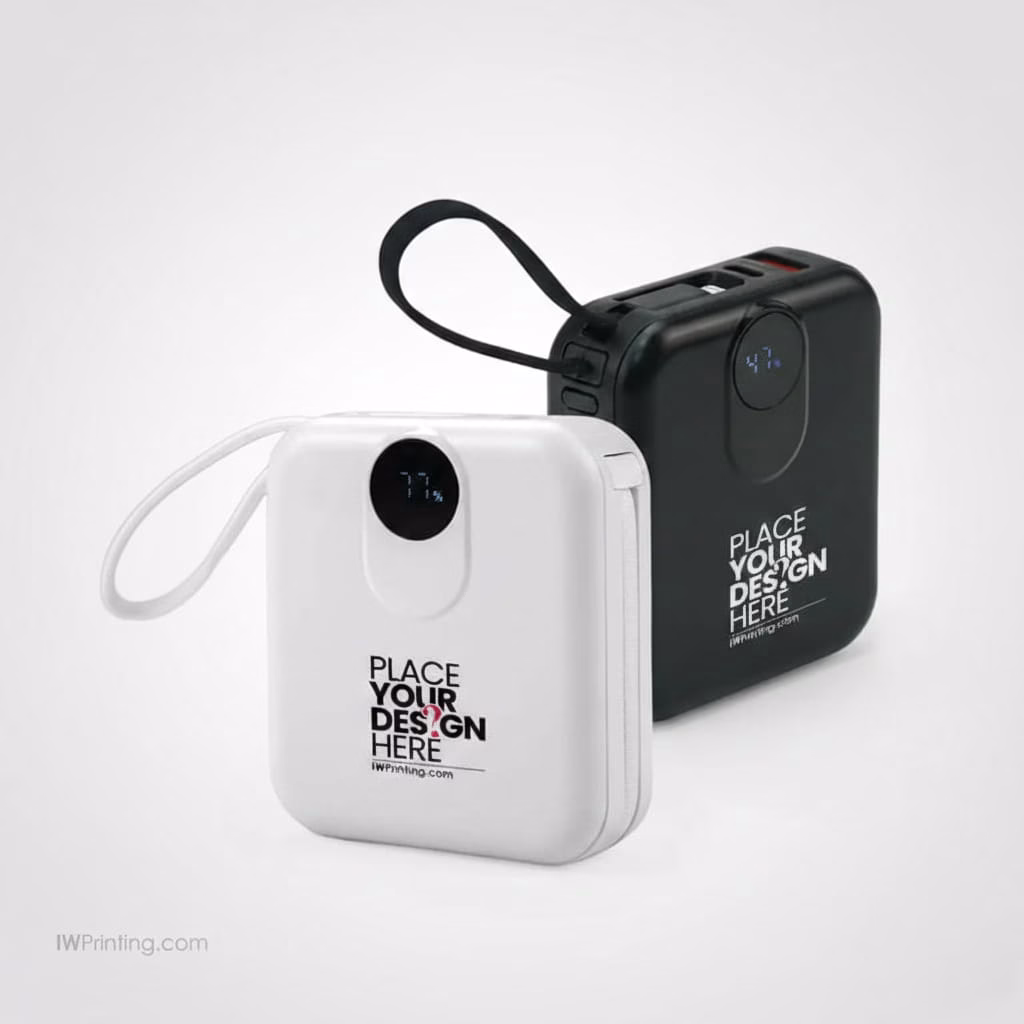 Fast Charging Digital Powerbank 38.5Wh, Built-in Type-C, 10K mAh IWPrinting.com