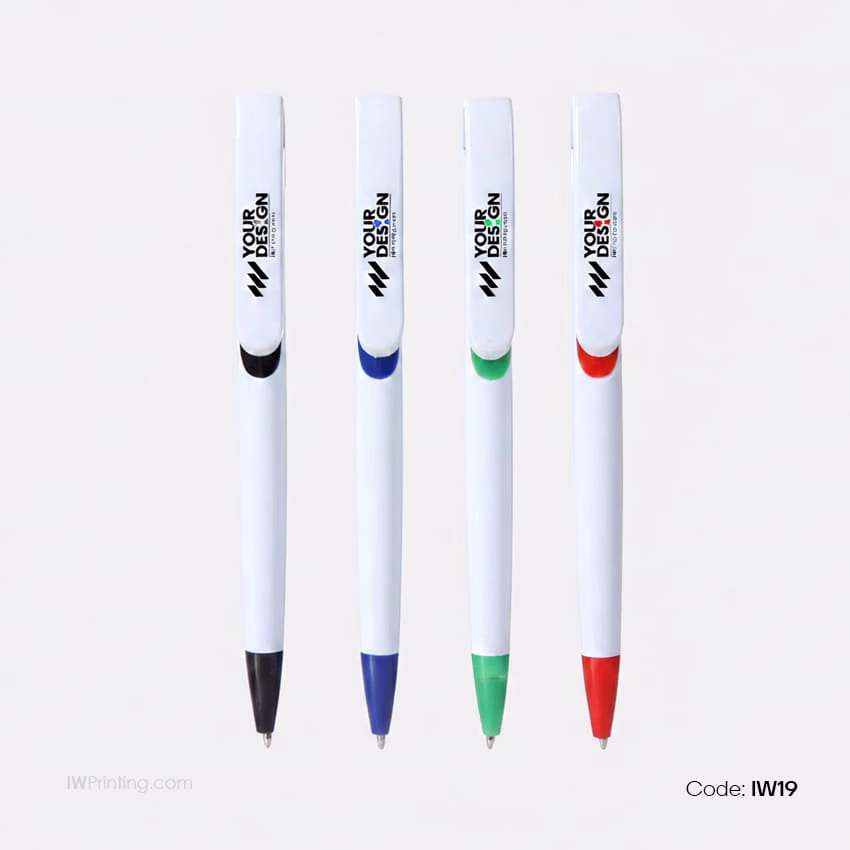 White Plastic pen _ Promotional Pens Printing in Dubai _IWPrinting.com