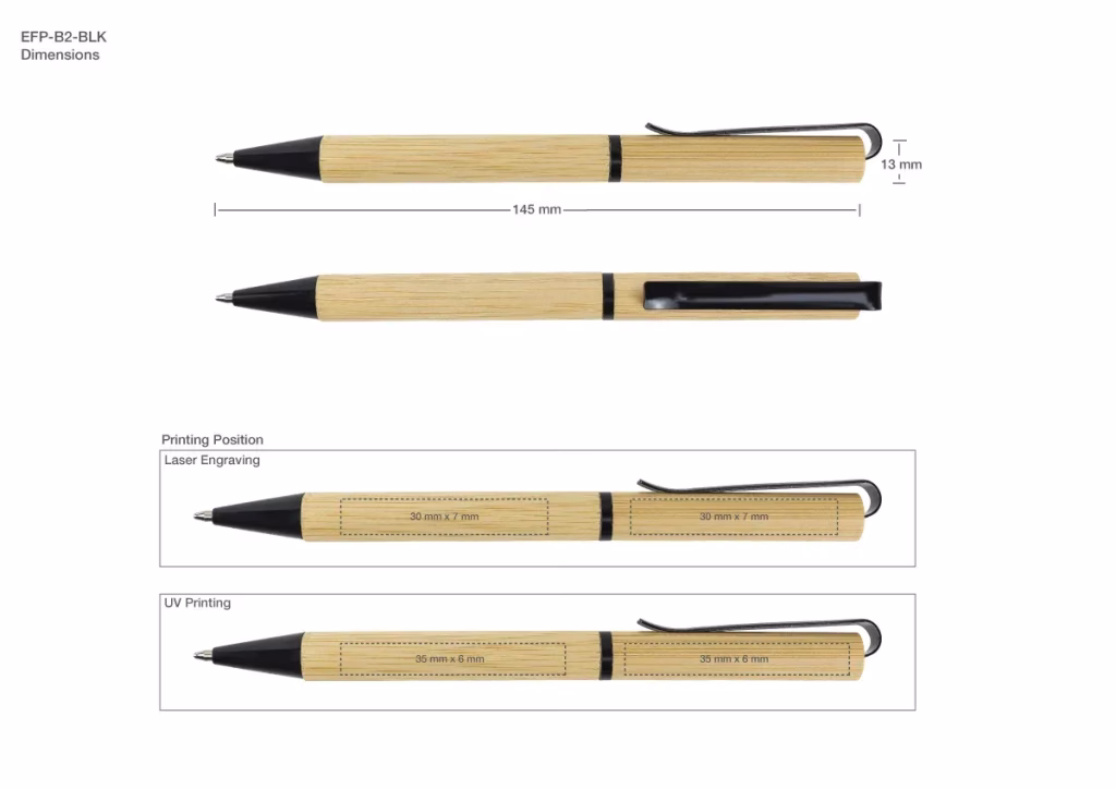 Bamboo Ball Pens, Twist Action _Promotional Pen Printing in UAE _IWPrinting.com
