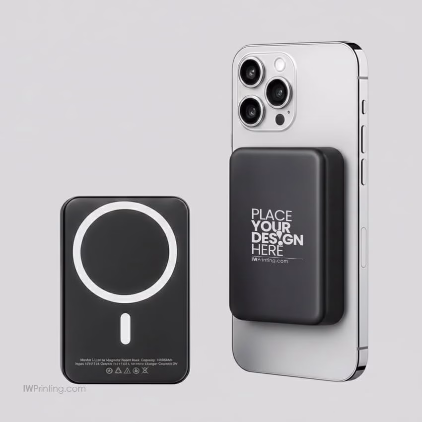 MagSafe Wireless Powerbank, Light-Up Logo, 15W Fast Charging, 10K mAh _ IWPrinting
