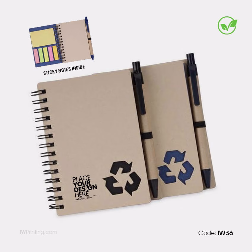 Notepad with Pen Set and Sticky Note Eco-Friendly in Dubai IWPrinting.com