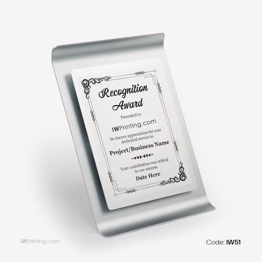 Aluminum Award Plaque printing in Abu Dhabi - IWPrinting.com