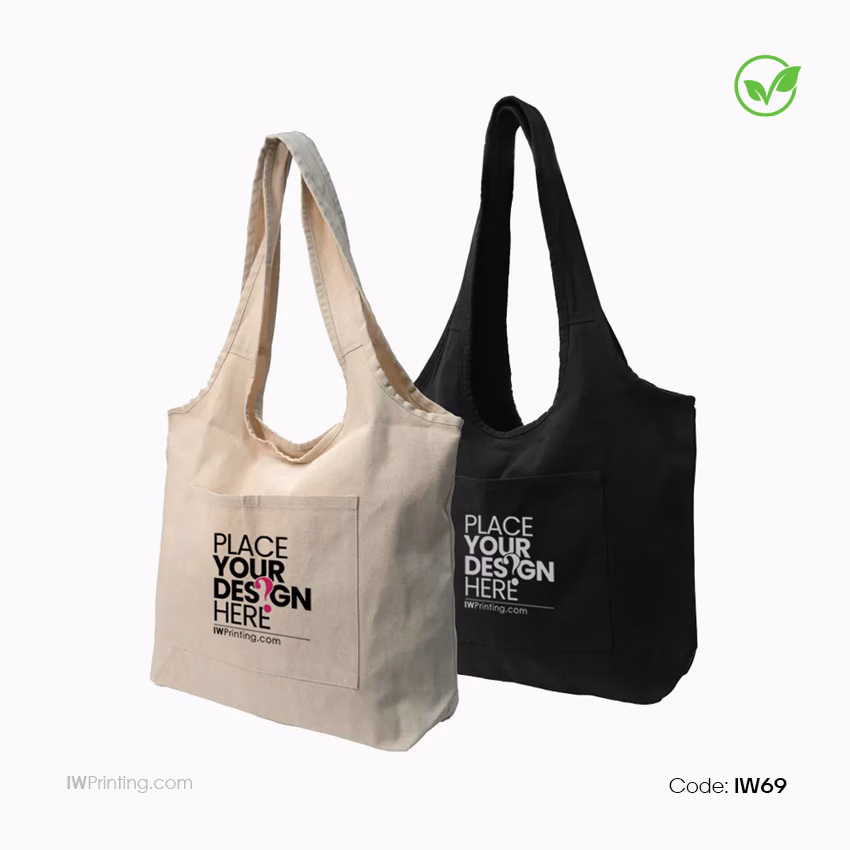 Cotton Hobo Bags with Front Pocket - Order Online - Jute Bag Printing in Dubai