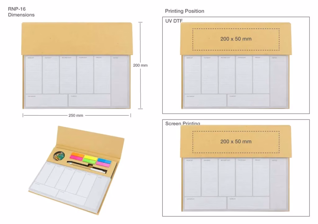 Weekly Planner Kit with Pen, Clip, Sticky Notes - Eco-Friendly Best Corporate Agency in Dubai