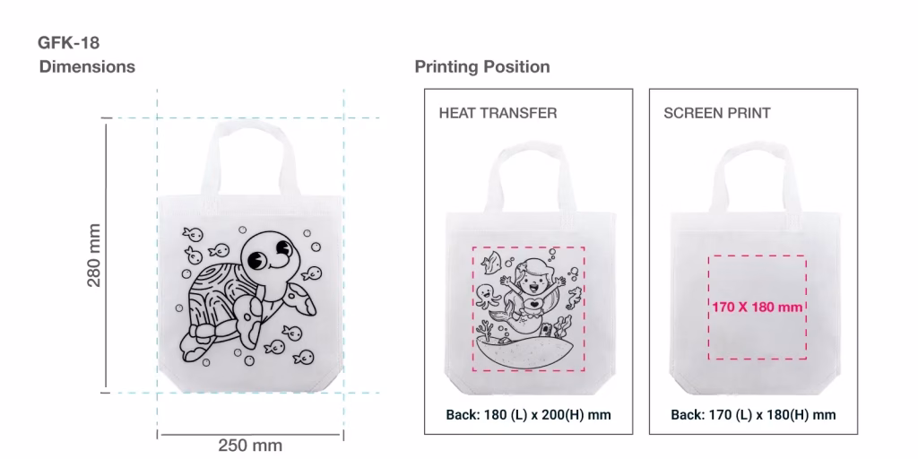 Mini Non-woven Bags 100GSM, 4 Color Markers - IWPrinting.com