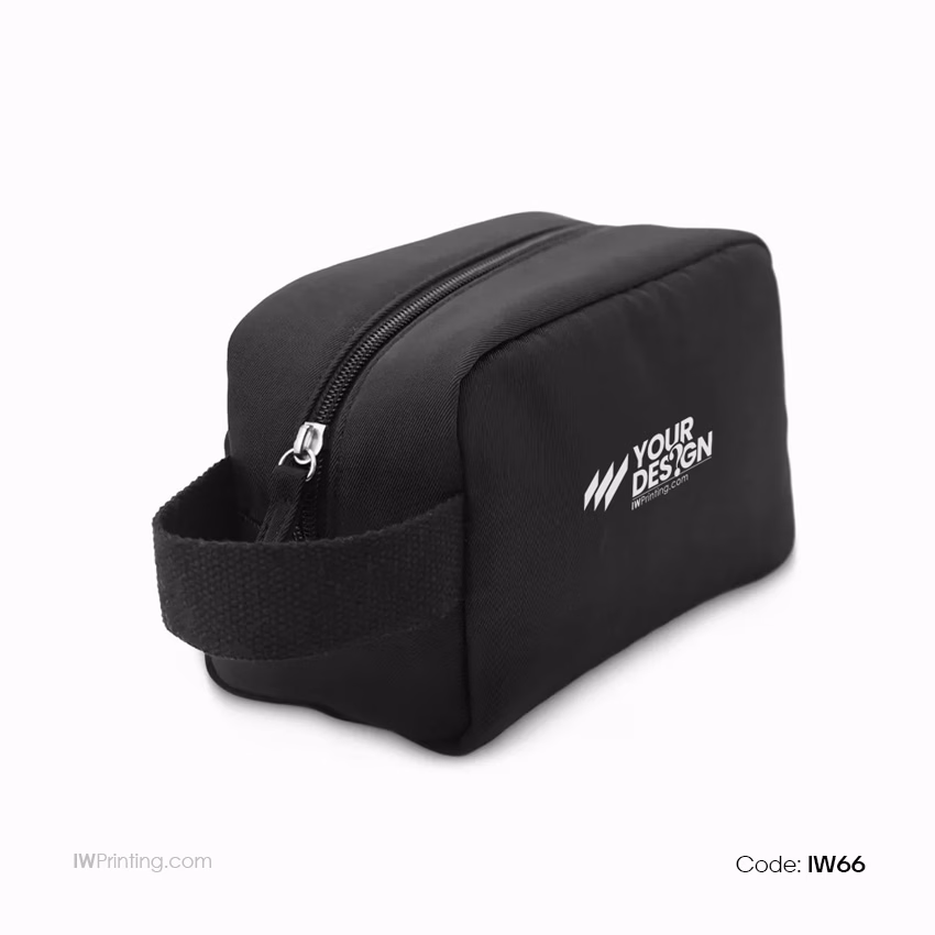 Multipurpose Utility Pouch, Black Polyester Fabric, Zipper & Handle - IWPrinting.com
