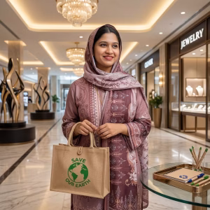 Reusable Jute Shopping Bags with Button Closure - IWPrinting.com Complete Online Printing Corporate Gifts Shop