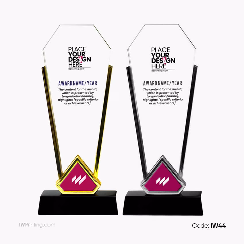 Trophy with Gold and Silver Edge and Black Base - IWPrinting.com