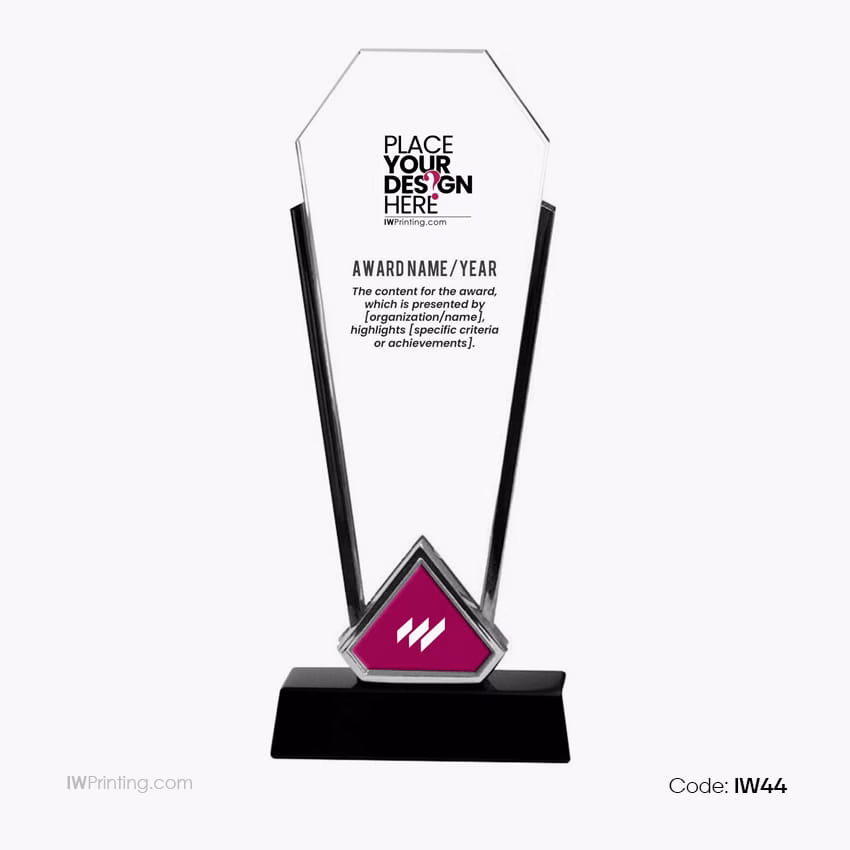 Trophy with Silver Edge and Black Base - IWPrinting.com