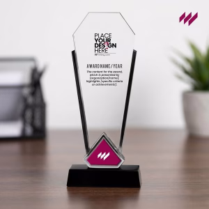 Trophy with Silver Edge and Black Base - IWPrinting.com
