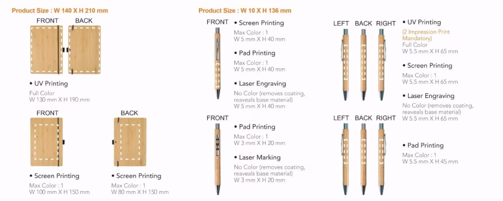 Bamboo Notebook Set in Dubai - IWPrinting.com Order Online Now