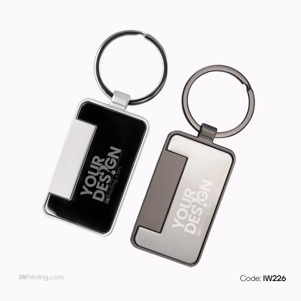 Metal Keychain Rectangle Gun Metal - Order online IWPrinting.com