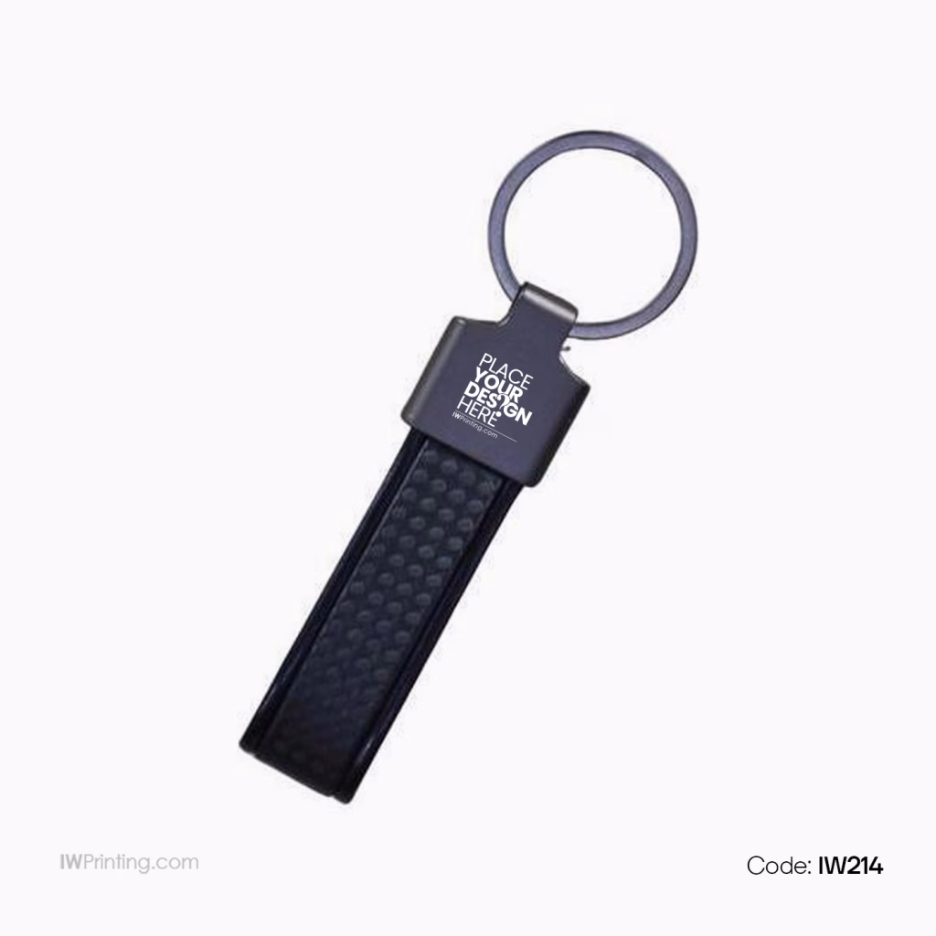 Metal Keychain with Carbon Fiber Finishing