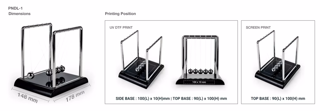 Metal Pendulum Balance Balls (Newton’s Cradle) - IWPrinting.com