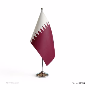 Qatar Table Flag - IWPrinting.com