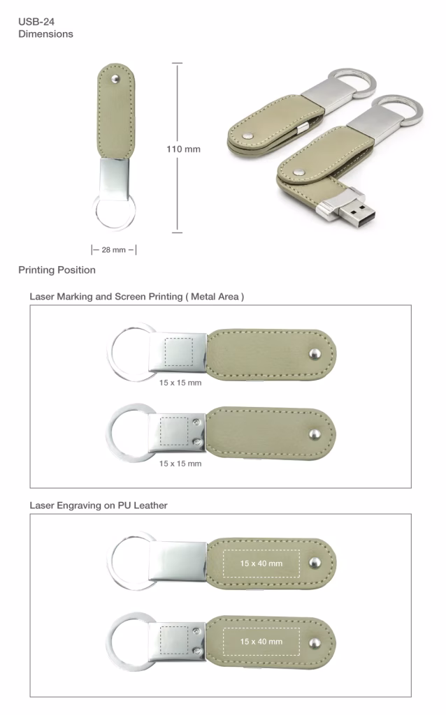 Leather Key Chain USB Flash - IWPrinting.com Order Online