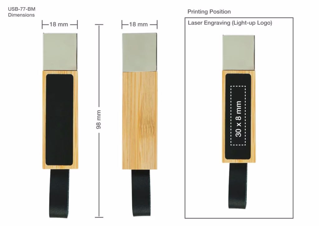 Bamboo Round USB in Dubai - Order Online USB IWPrinting.com