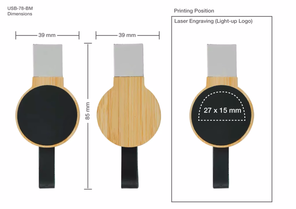 Bamboo Round USB in Abu Dhabi - IWPrinting Order online