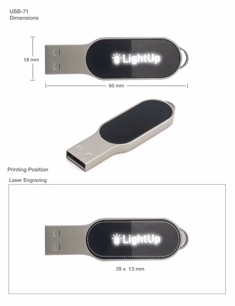 Oval Shaped Light-Up Logo USB in UAE - IWPrinting Online Printing