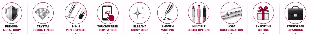 Stylus Crystal Pens - IWPrinting.com