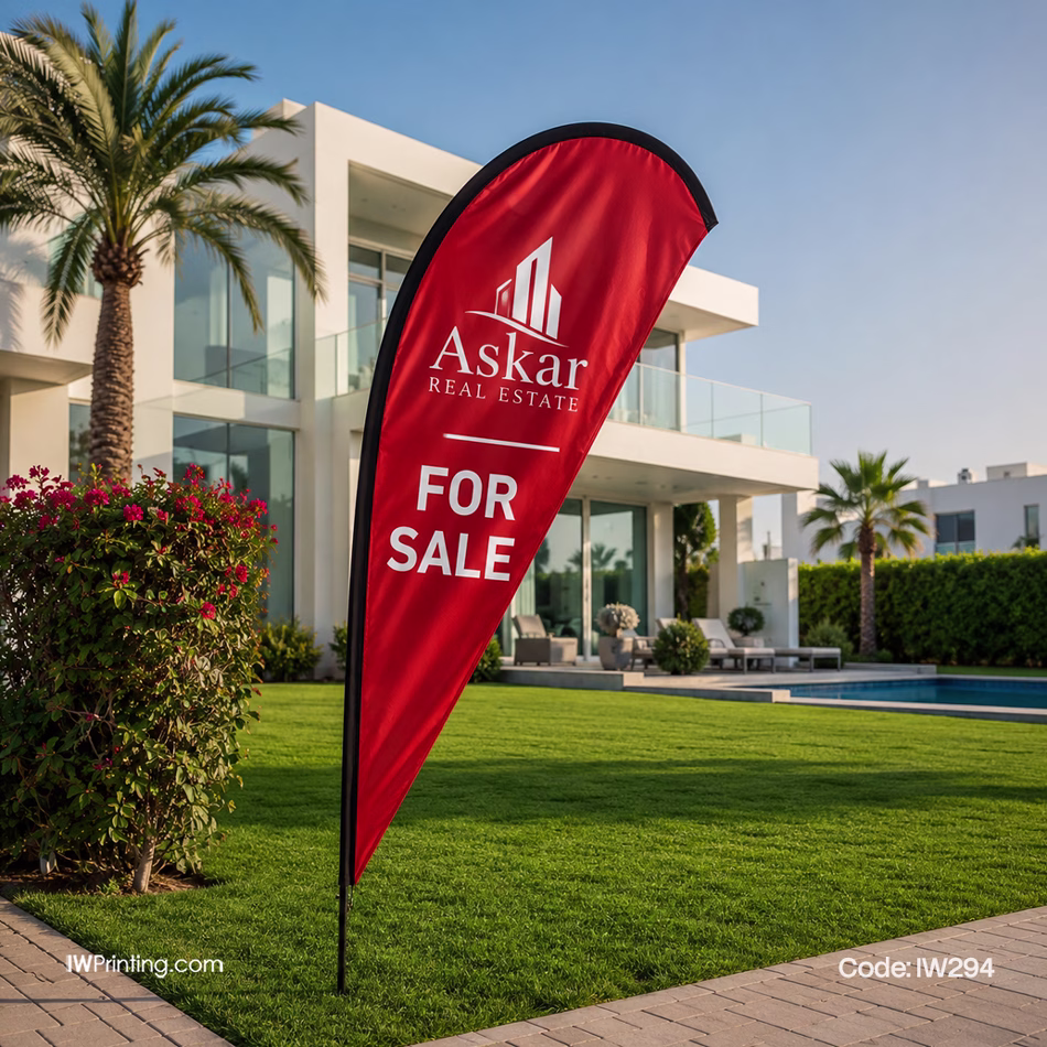 Beach-Feather-Flag-Printing-in-Dubai-UAE-IWPrinting.com - Order Online Flags Printing in Dubai, Abu Dhabi , Sharjah, RAK, Fujairah, Al Ain