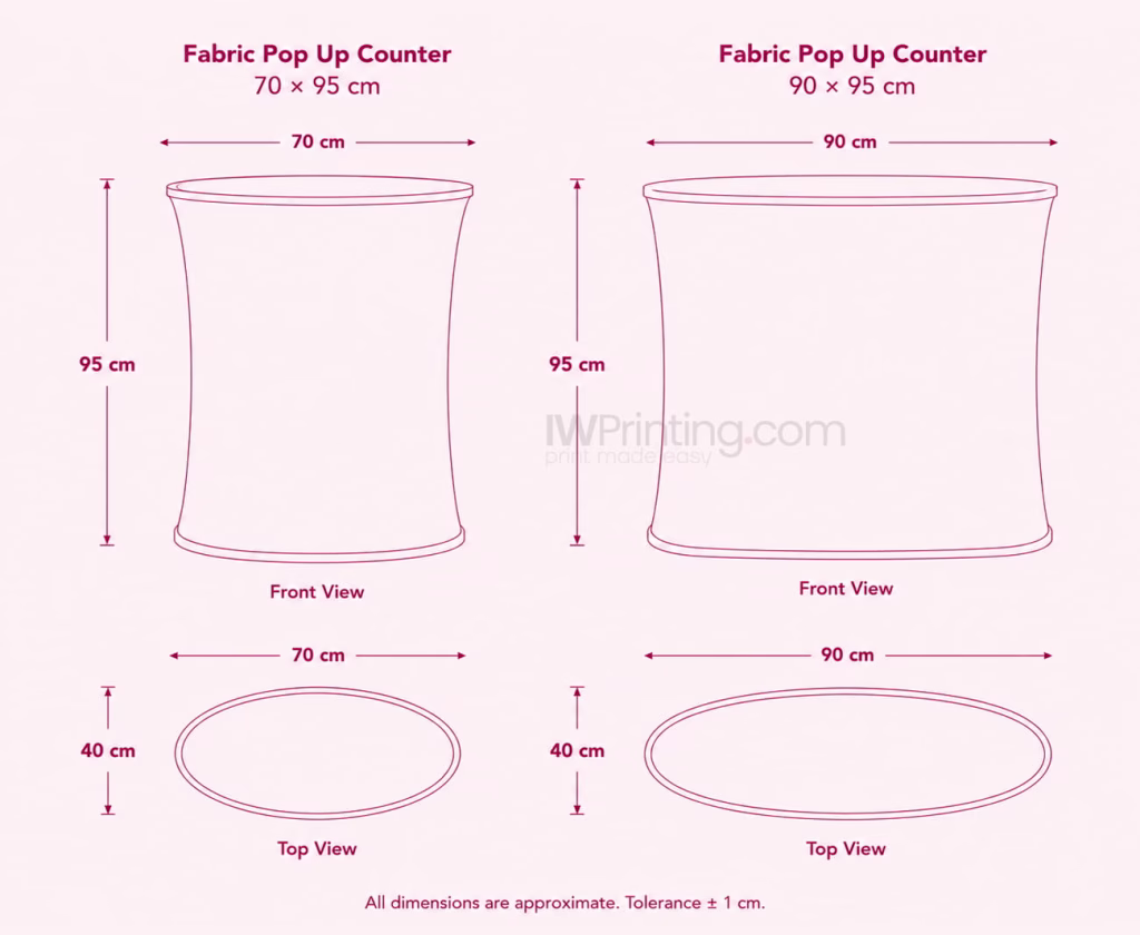 Best Exhibition Counter Supplier Dubai - Order Online with IWPrinting.com - Sizes