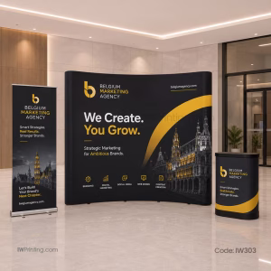 Curved Pop Up Stand Printing in Abu Dhabi - IWPrinting.com
