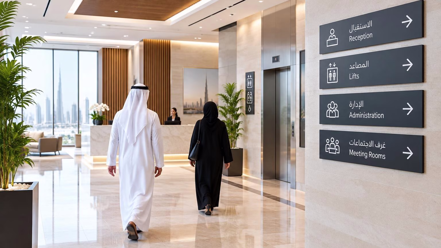 bilingual wayfinding signage UAE – IWPrinting